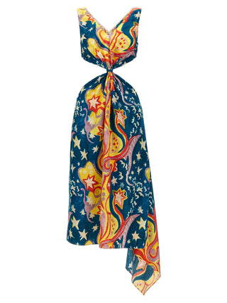 Multicolor Viscose Long Dress