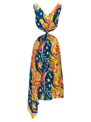 Multicolor Viscose Long Dress