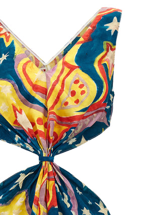 Multicolor Viscose Long Dress