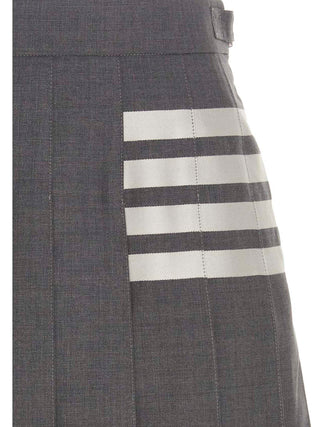 Gray Wool Long Skirt