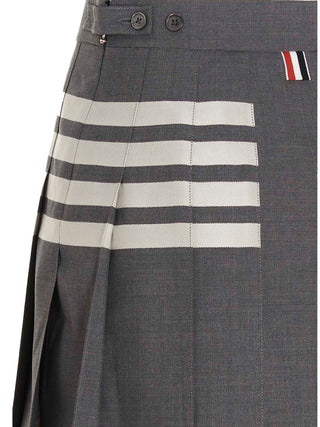 Gray Wool Long Skirt