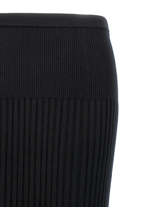 Black Silk Midi Skirt