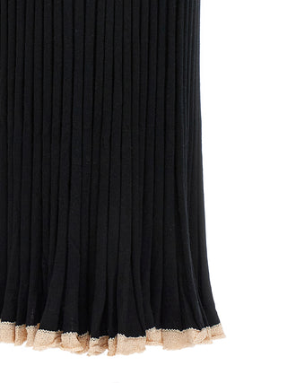 Black Silk Midi Skirt