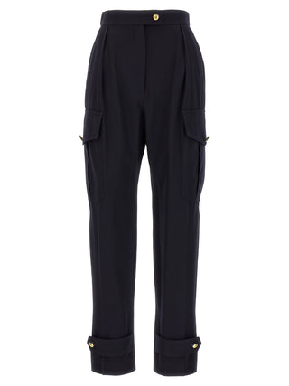 Blue Wool Cargo Pants