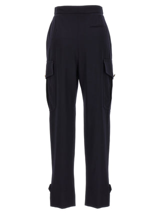 Blue Wool Cargo Pants