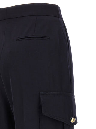 Blue Wool Cargo Pants