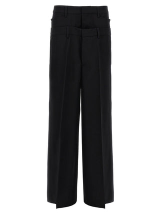 Pantalones de vestir de lana virgen negra