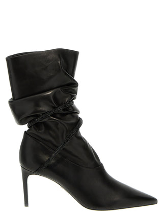 Botines de cuero de cordero negros
