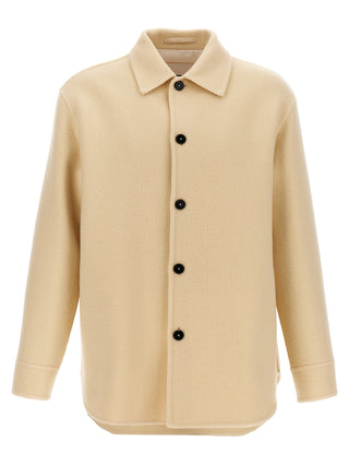 Beige Virgin Wool Coat