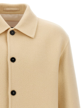 Beige Virgin Wool Coat