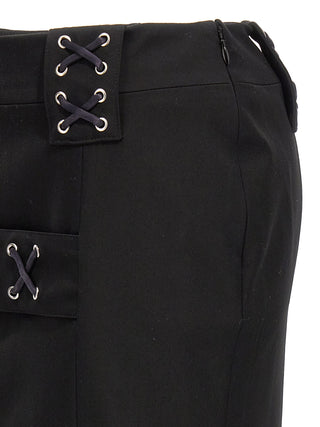 Falda midi de lana negra