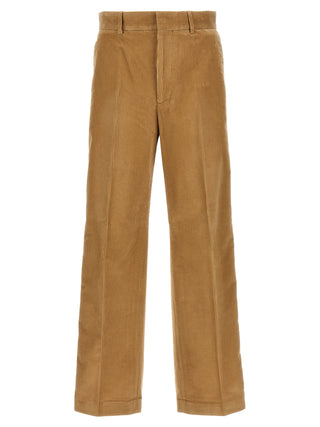 Beige Cotton Casual Pants
