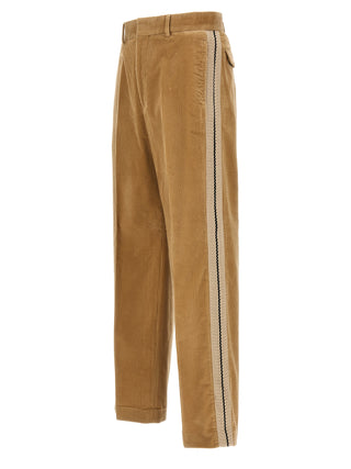 Beige Cotton Casual Pants