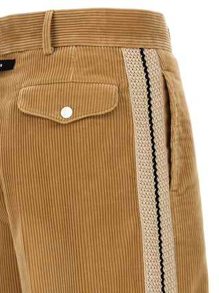 Beige Cotton Casual Pants