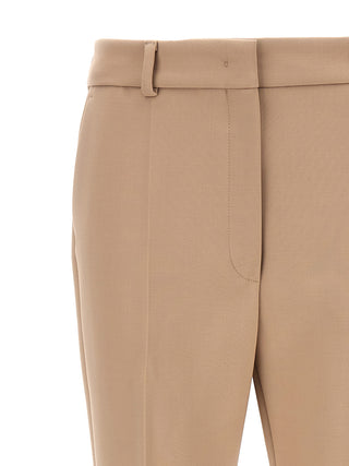Beige Polyester Dress Pants
