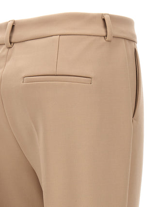 Beige Polyester Dress Pants