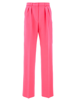 Fuchsia Virgin Wool Casual Pants