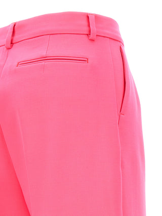 Fuchsia Virgin Wool Casual Pants