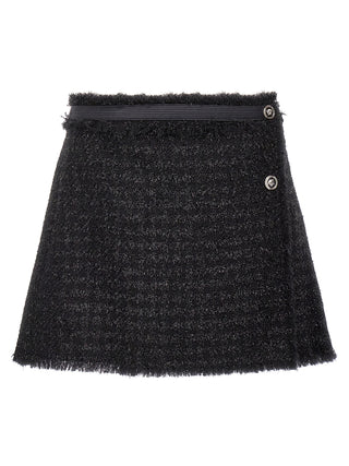 Black Virgin Wool Long Skirt