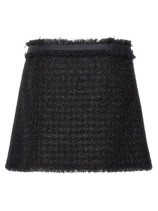 Black Virgin Wool Long Skirt