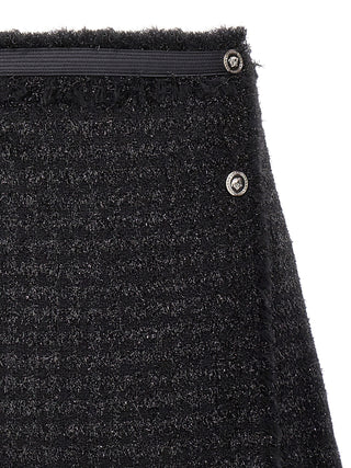 Black Virgin Wool Long Skirt