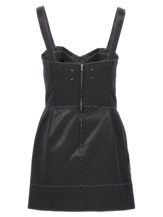 Black Acetate Short Dress