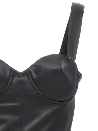Black Acetate Short Dress