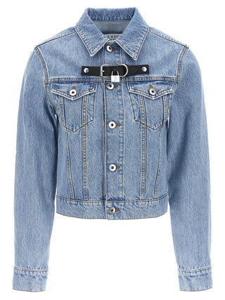 Chaqueta azul de mezclilla de algodón