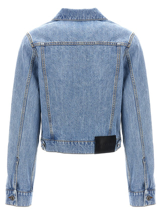 Chaqueta azul de mezclilla de algodón