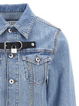 Chaqueta azul de mezclilla de algodón