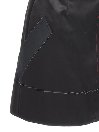 Black Acetate Short Dress