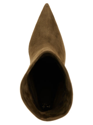 Bicolor Suede Leather Ankle Boots