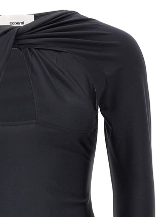 Black Polyamide Short Dress