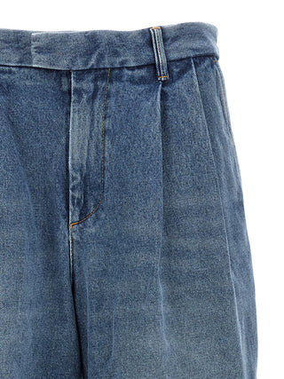 Jeans azules de algodón denim
