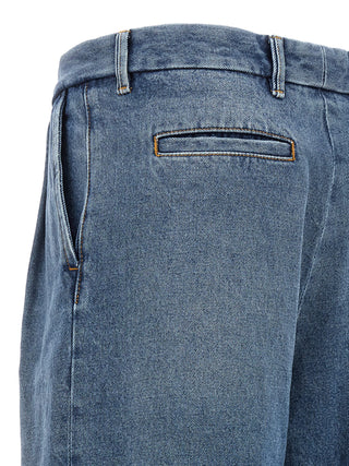 Jeans azules de algodón denim
