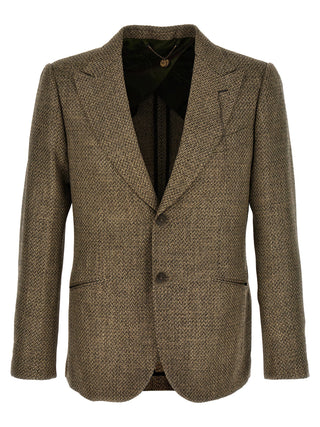 Beige Alpaca Leather Blazer