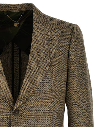 Beige Alpaca Leather Blazer