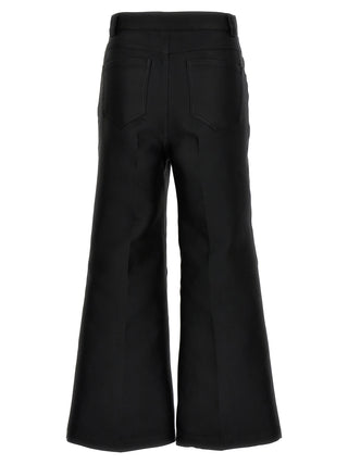 Black Polyester Flared Pants