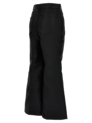 Black Polyester Flared Pants