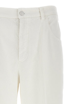 White Cotton Casual Pants