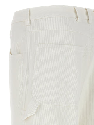 White Cotton Casual Pants