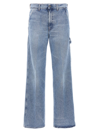 Jeans de algodón azul de corte relajado  
