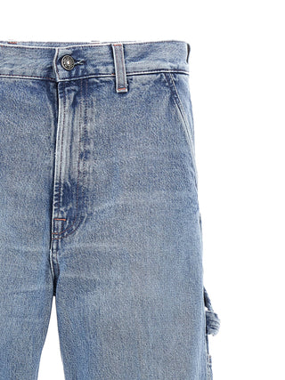 Jeans de algodón azul de corte relajado  