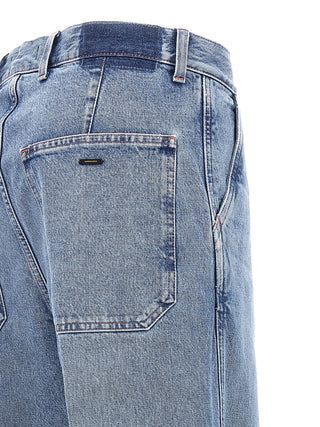 Jeans de algodón azul de corte relajado  