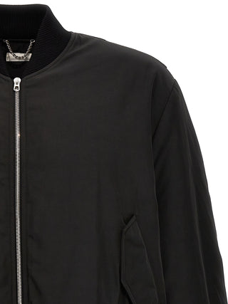 Black Polyester Bomber