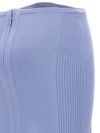 Blue Viscose Long Skirt