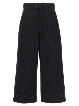 Black Cotton Casual Pants