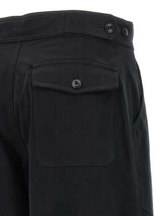 Black Cotton Casual Pants