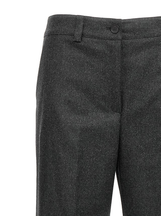 Gray Virgin Wool Cargo Pants