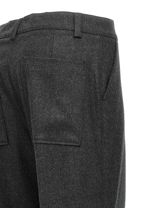 Gray Virgin Wool Cargo Pants